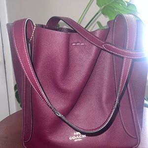Coach Deep Red Leather Tote